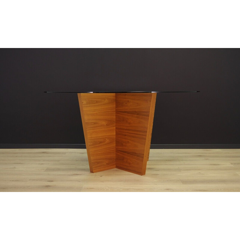 Vintage table in walnut and glass Denmark 1960-70s