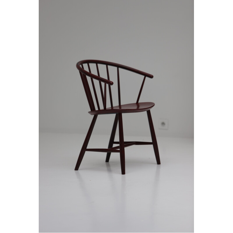 Vintage J64 spindle back chair by Ejvind Johansson, 1969