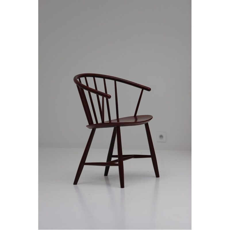 Vintage J64 spindle back chair by Ejvind Johansson, 1969