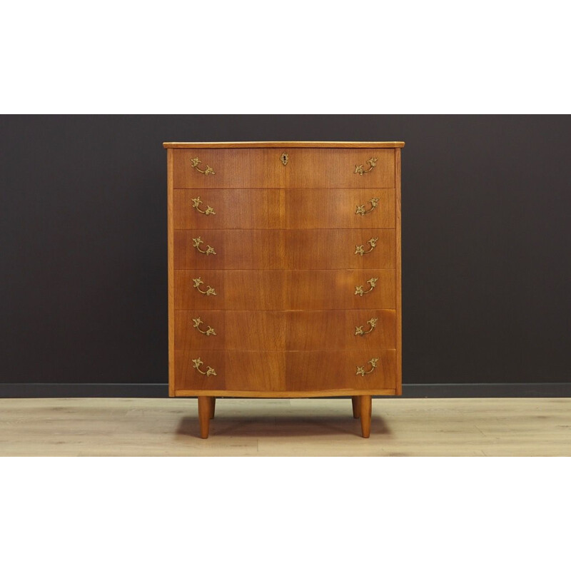Vintage chest of drawers in teak with 6 drawers, 1960s