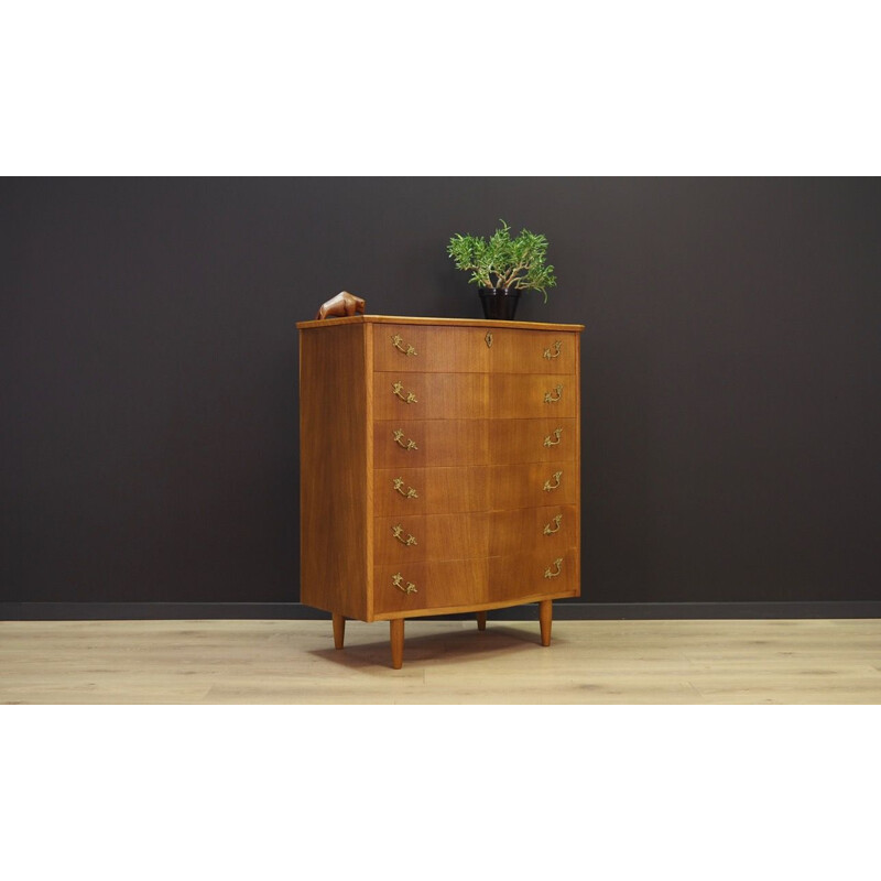 Vintage chest of drawers in teak with 6 drawers, 1960s