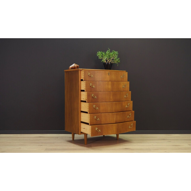 Vintage chest of drawers in teak with 6 drawers, 1960s