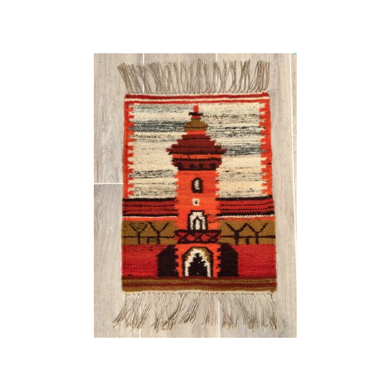 Small Scandinavian vintage Rolakan wool rug