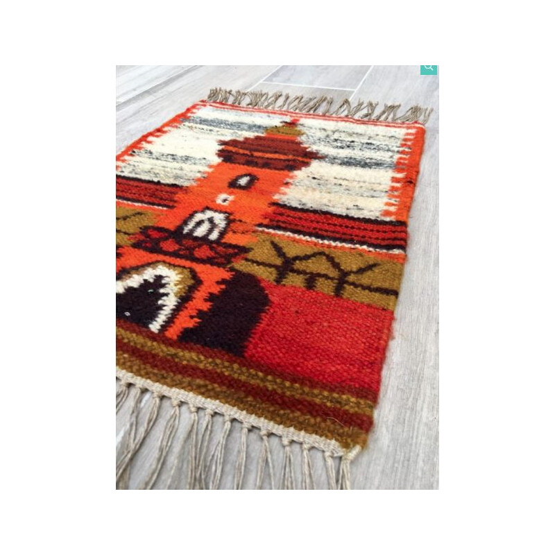 Small Scandinavian vintage Rolakan wool rug