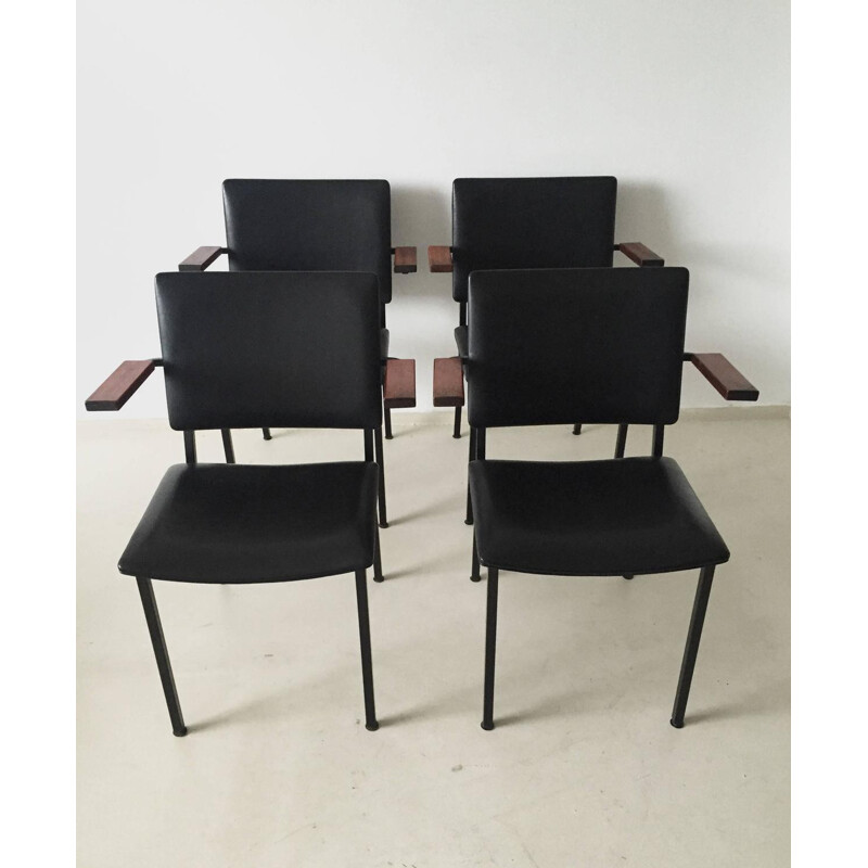 Kembo set of chairs in metal and leatherette, Gerrit VEENENDAAL - 1960s
