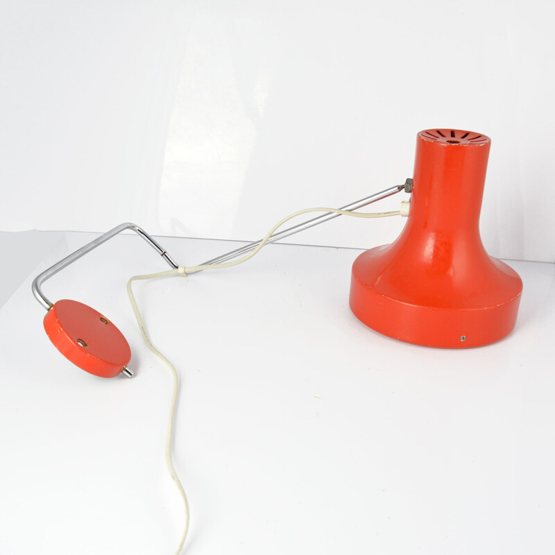 Vintage Red Wall Lamp designed by J. Hurka for Napako, Czechoslovakia ,1970s