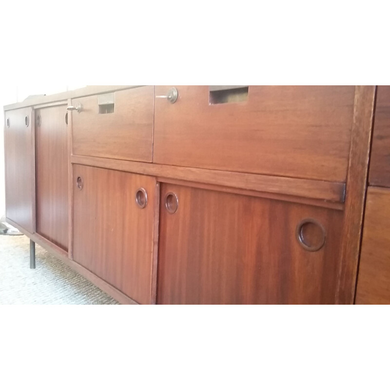 Vintage British Sideboard (Colonial modernist style) in exotic wood, 1953