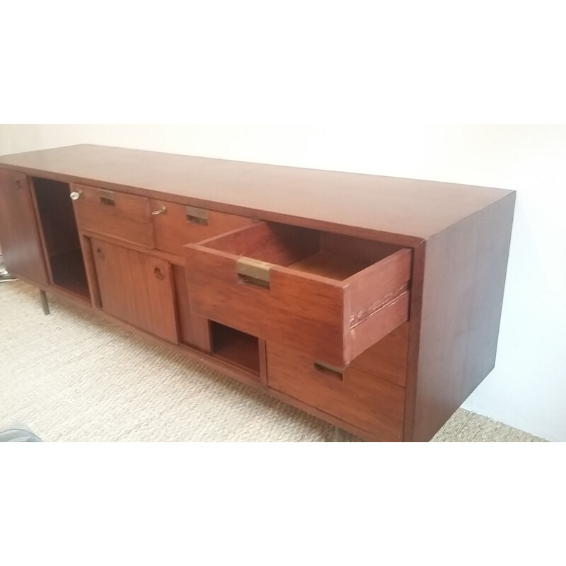 Vintage British Sideboard (Colonial modernist style) in exotic wood, 1953