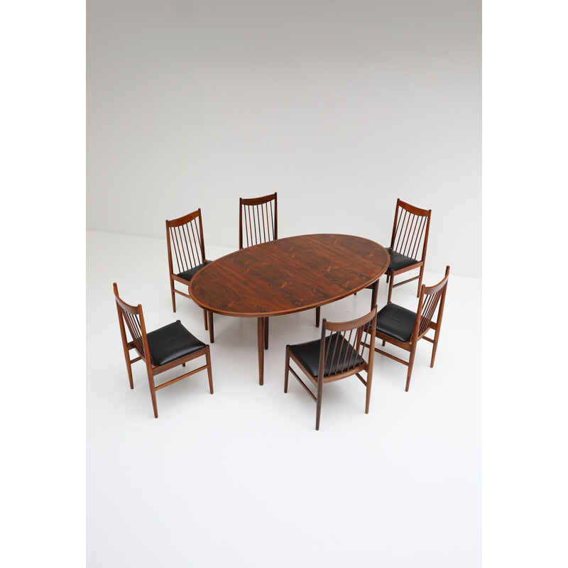 Vintage Dining Table in Rosewood by Danish designer Arne Vodder for Sibast, 1960s