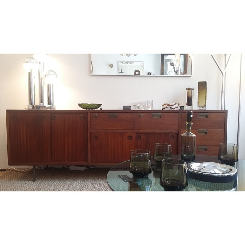 Vintage British Sideboard (Colonial modernist style) in exotic wood, 1953