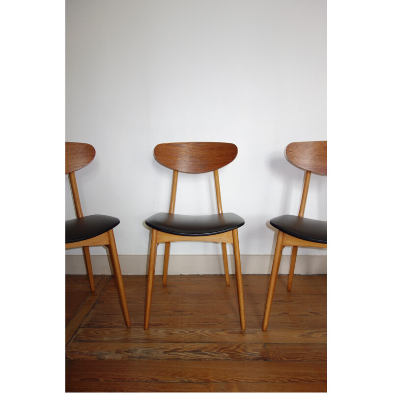 Set of 6 Stella vintage chairs in teak, model Ingrid, 1960