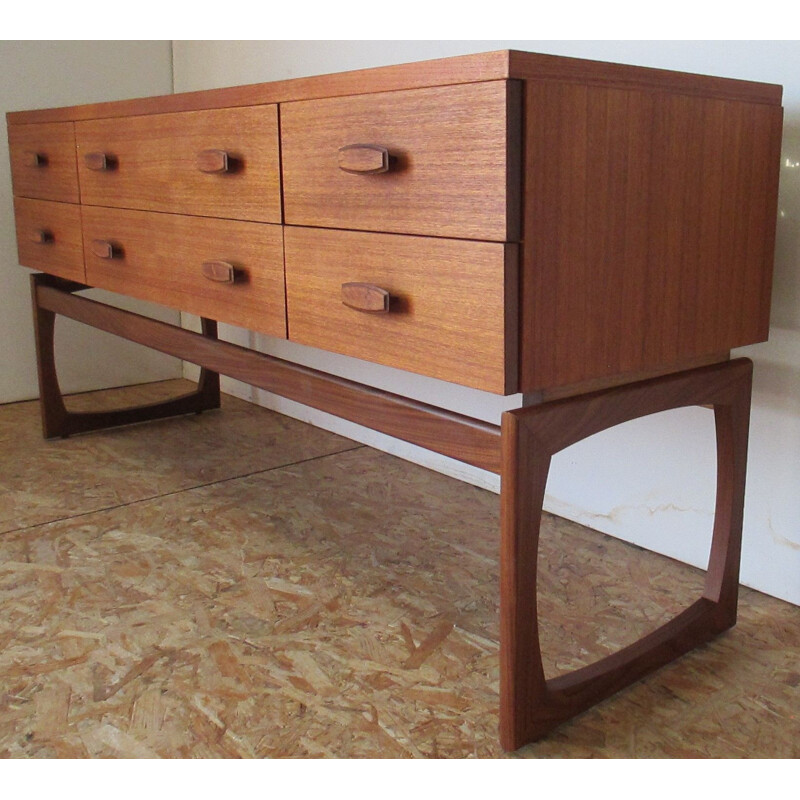 Long Vintage Chest of drawers R.Bennett in teak, 1960