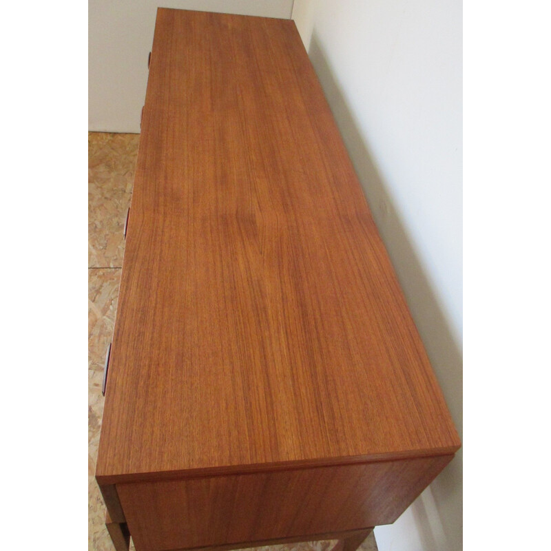 Long Vintage Chest of drawers R.Bennett in teak, 1960