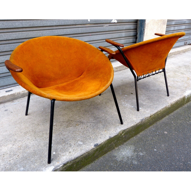 Paire de fauteuils "Balloon Chair", Hans OLSEN - années 50