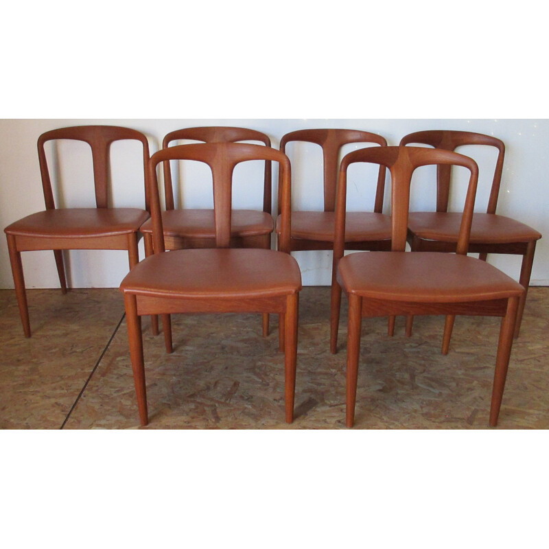 Johannes Andersen's set of 6 vintage Juliane chairs in teak, 1960