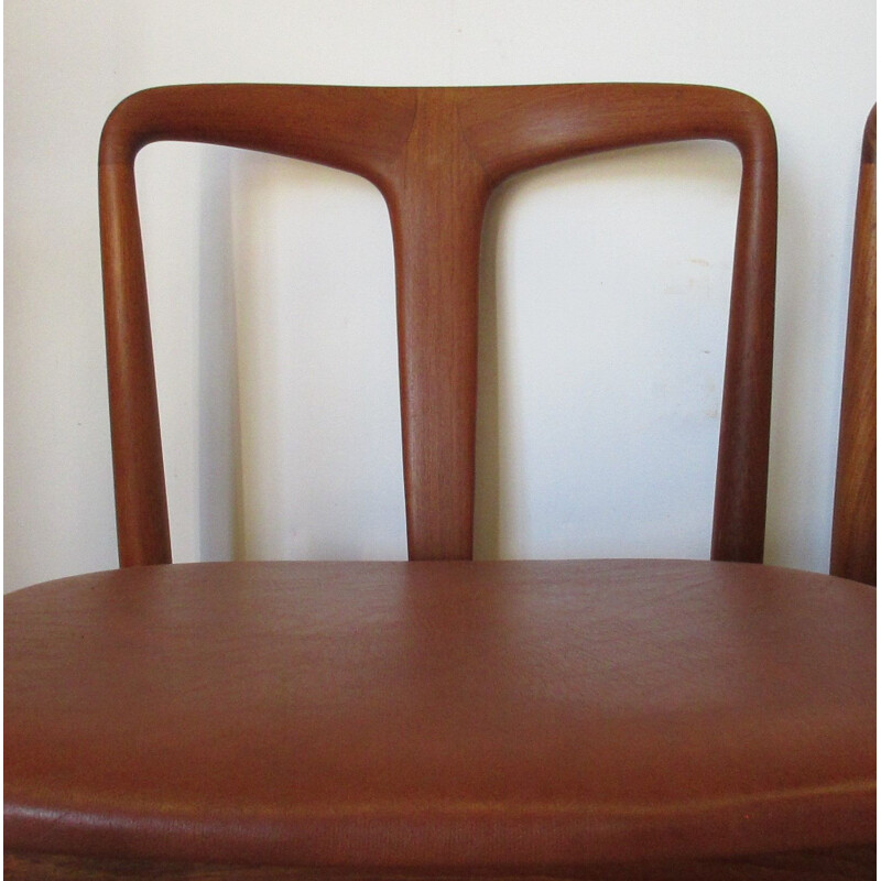 Johannes Andersen's set of 6 vintage Juliane chairs in teak, 1960