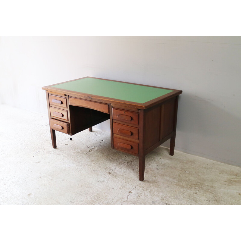 Vintage english desk in oakwood 1950s