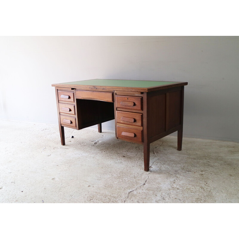 Vintage english desk in oakwood 1950s