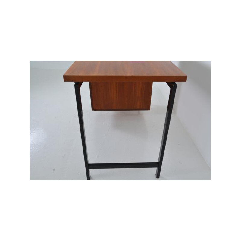 Pastoe desk and armchair in wood, metal and leatherette, Cees BRAAKMAN - 1960s