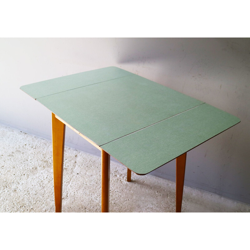 Vintage side table in blue formica 1960s