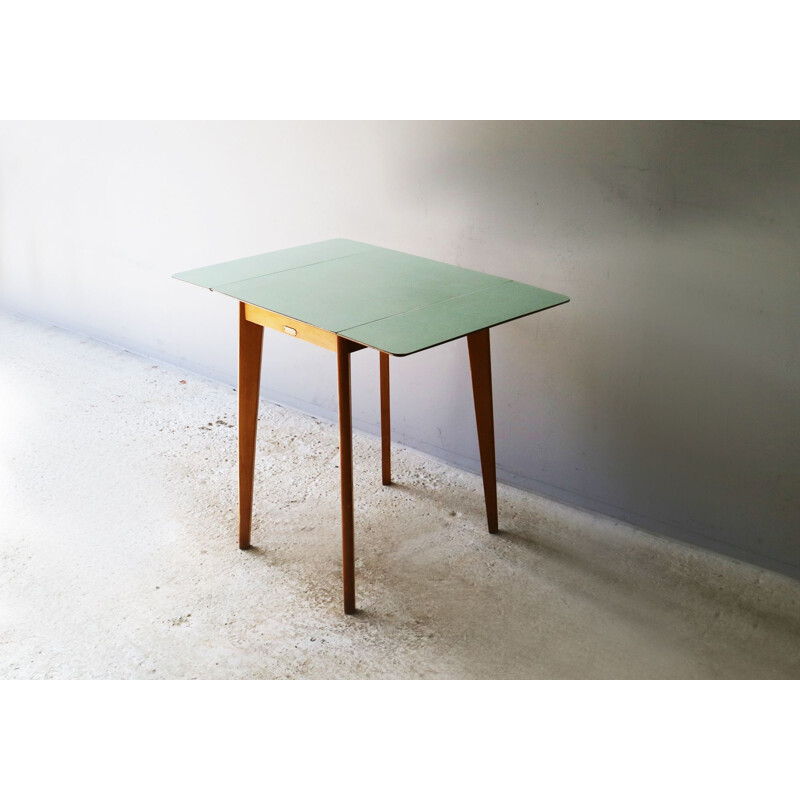 Vintage side table in blue formica 1960s