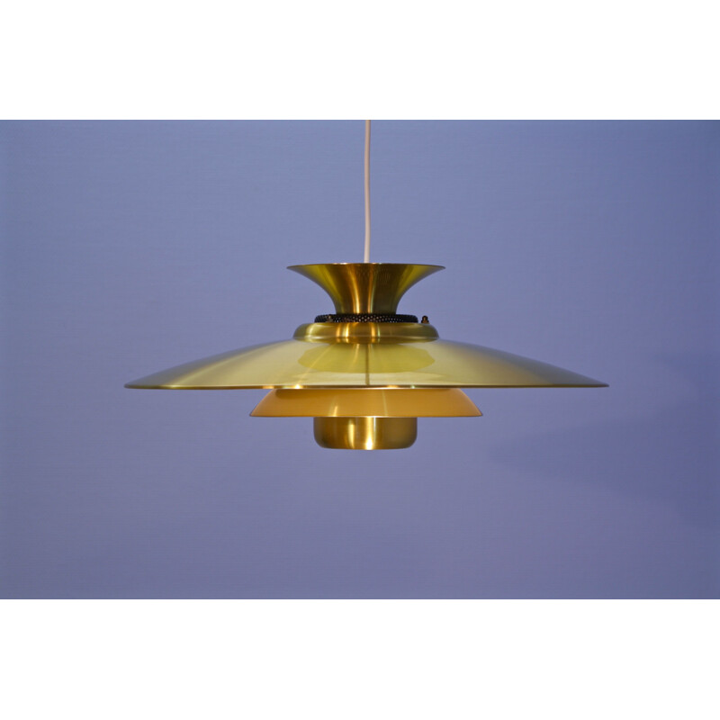 Vintage hanging lamp in brass, Denmark 1970s