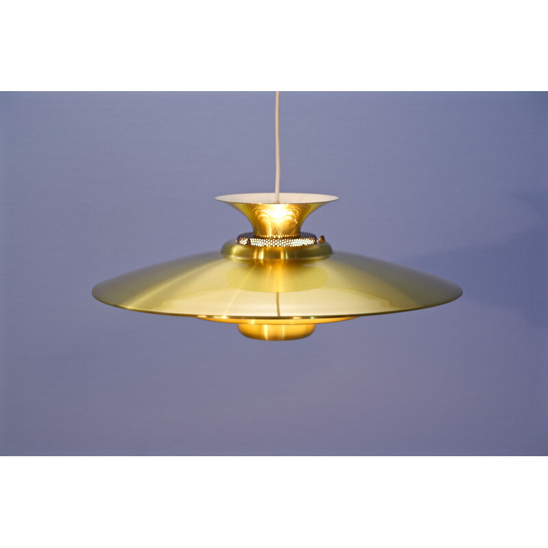 Vintage hanging lamp in brass, Denmark 1970s