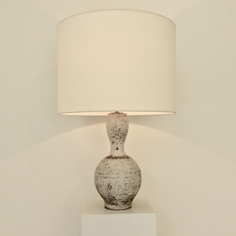 Vintage lamp white ceramic circa 1960, France