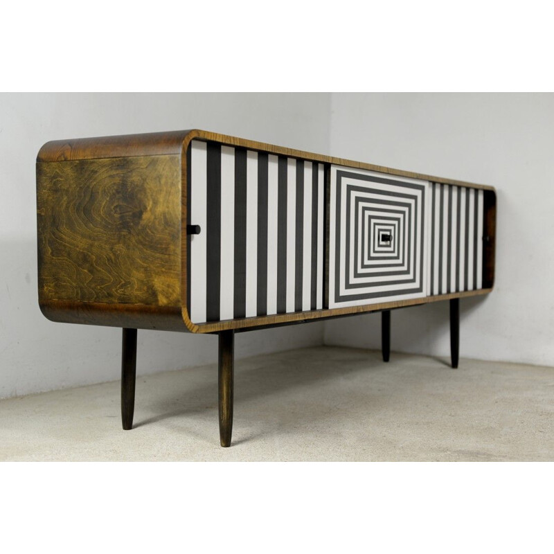 Vintage sideboard with pattern in walnut, Scandinavia 1960s