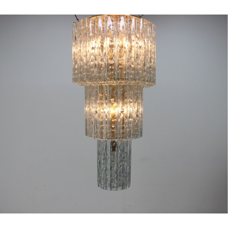 Lustre vintage en verre, Autriche 1960