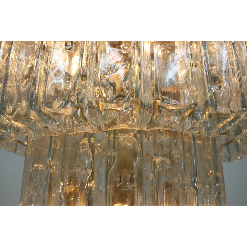 Lustre vintage en verre, Autriche 1960