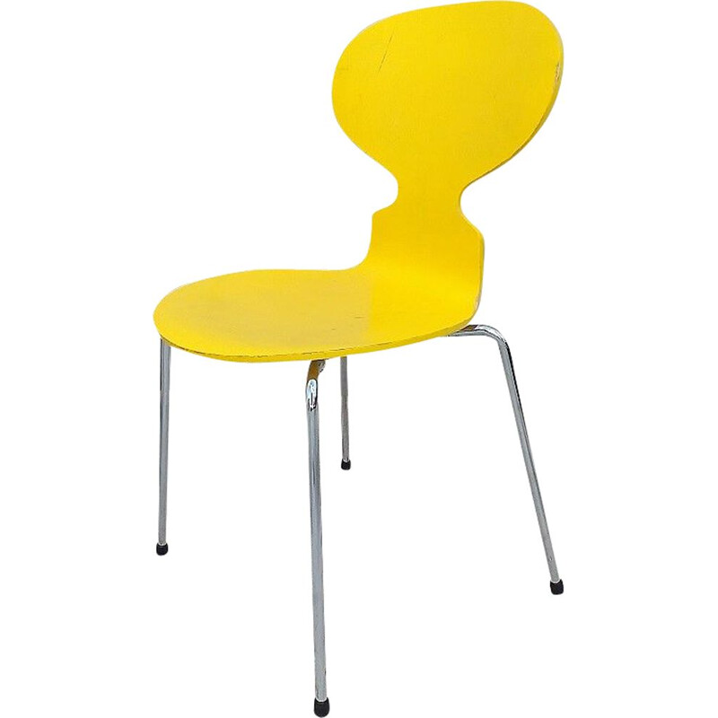 Chaise Fourmi jaune par Arne Jacobsen pour Fritz Hansen