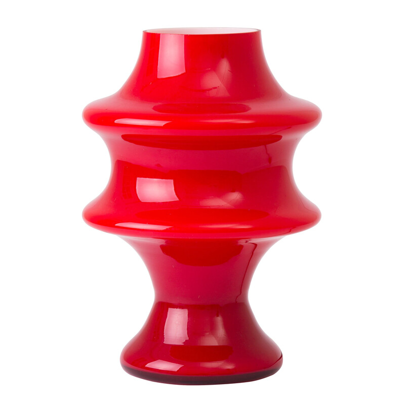 Lámpara de mesa roja vintage de Hustadt Alemania años 60