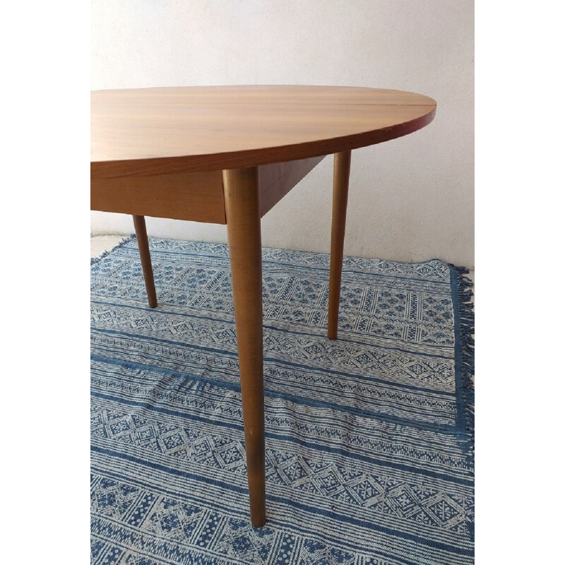 Table vintage scandinave ronde en bois de teck 1960