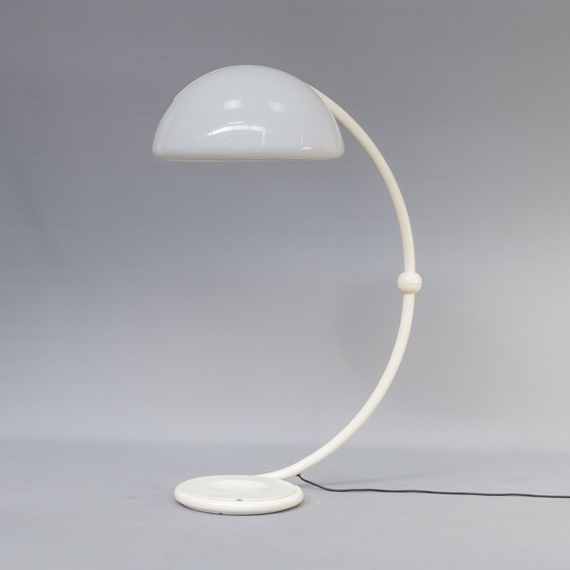 Vintage Serpente floorlamp for Martinelli Luce in white methacrylate 1960s