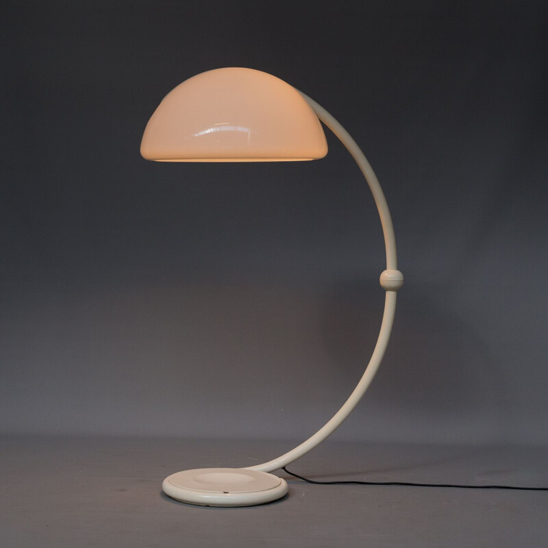 Vintage Serpente floorlamp for Martinelli Luce in white methacrylate 1960s