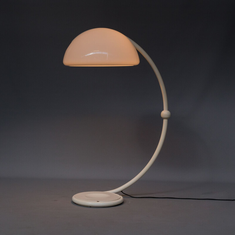 Vintage Serpente floorlamp for Martinelli Luce in white methacrylate 1960s