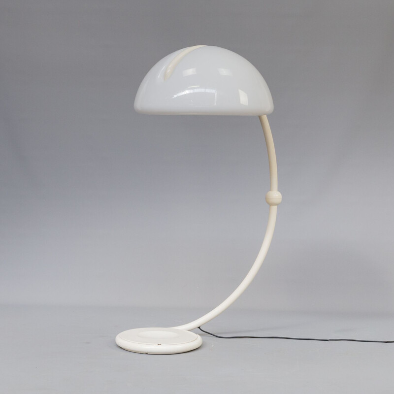 Vintage Serpente floorlamp for Martinelli Luce in white methacrylate 1960s