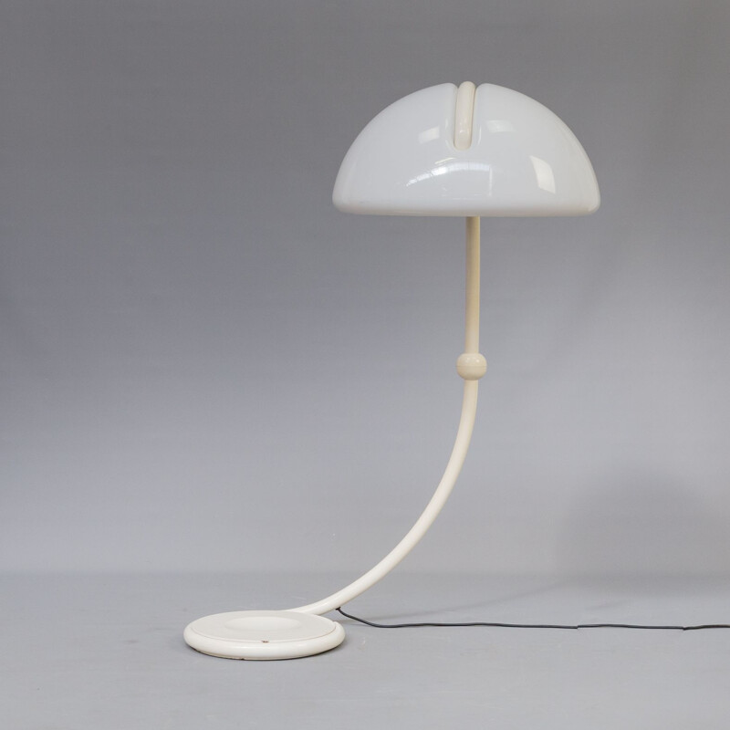 Vintage Serpente floorlamp for Martinelli Luce in white methacrylate 1960s