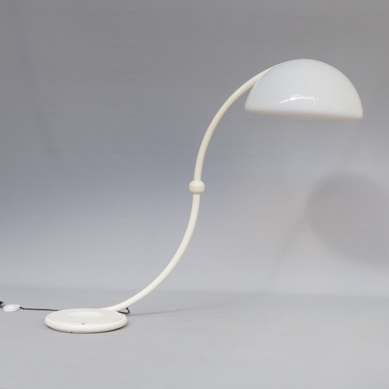 Vintage Serpente floorlamp for Martinelli Luce in white methacrylate 1960s