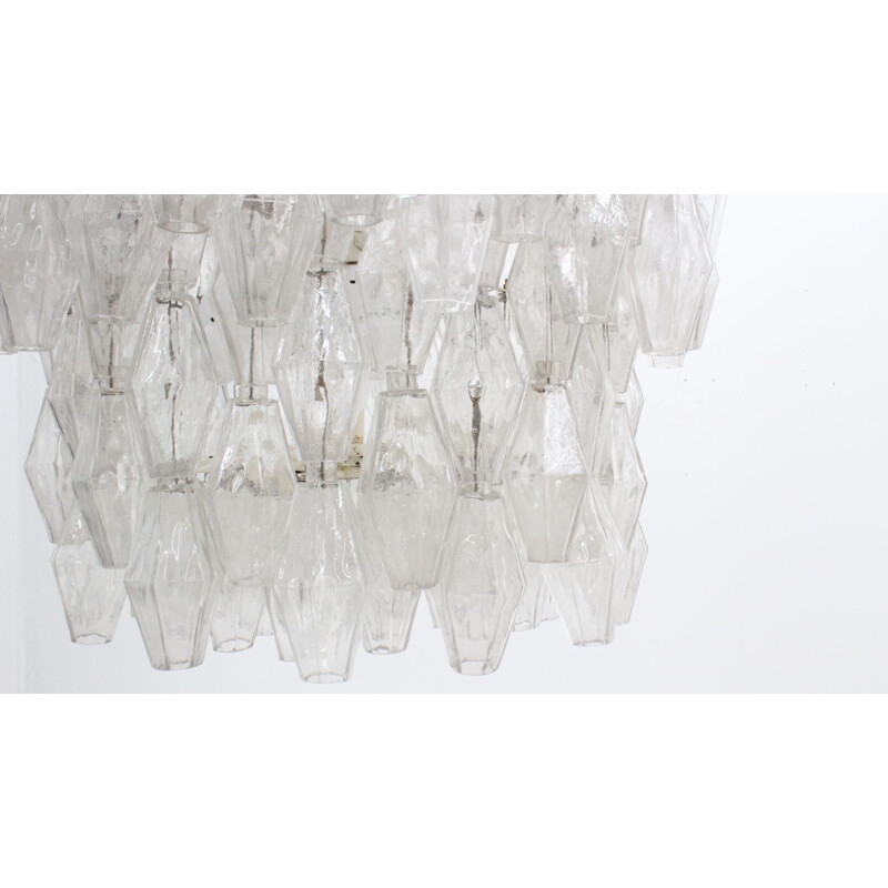 Vintage chandelier for Venini in Murano glass and metal 1960s