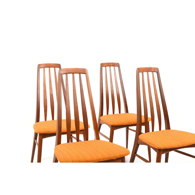 Suite de 4 chaises vintage pour Koefoed Hornslet en teck et tissu 1960
