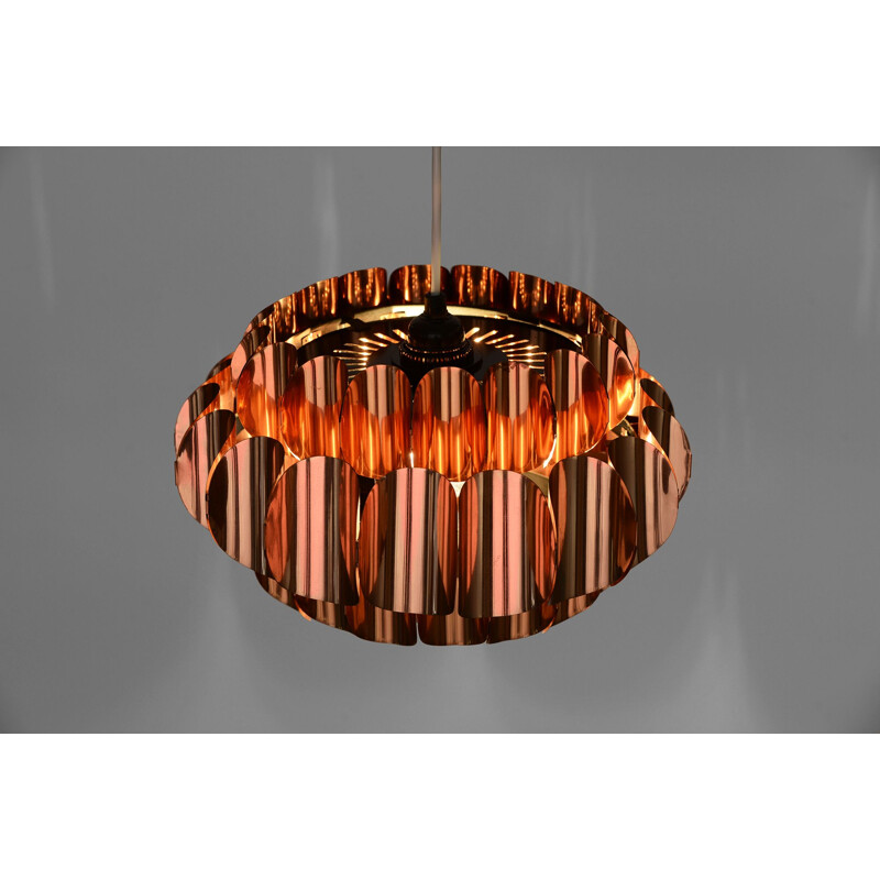 Vintage copper pendant light by Thorsten Orrling for Hans-Agne Jakobsson AB, Markaryd