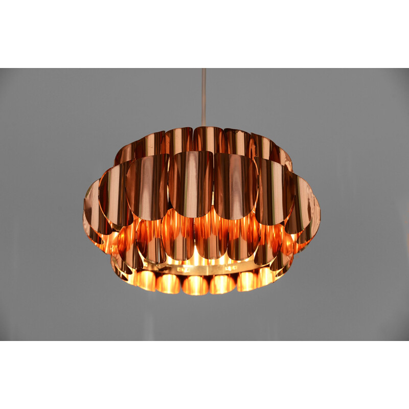 Vintage copper pendant light by Thorsten Orrling for Hans-Agne Jakobsson AB, Markaryd