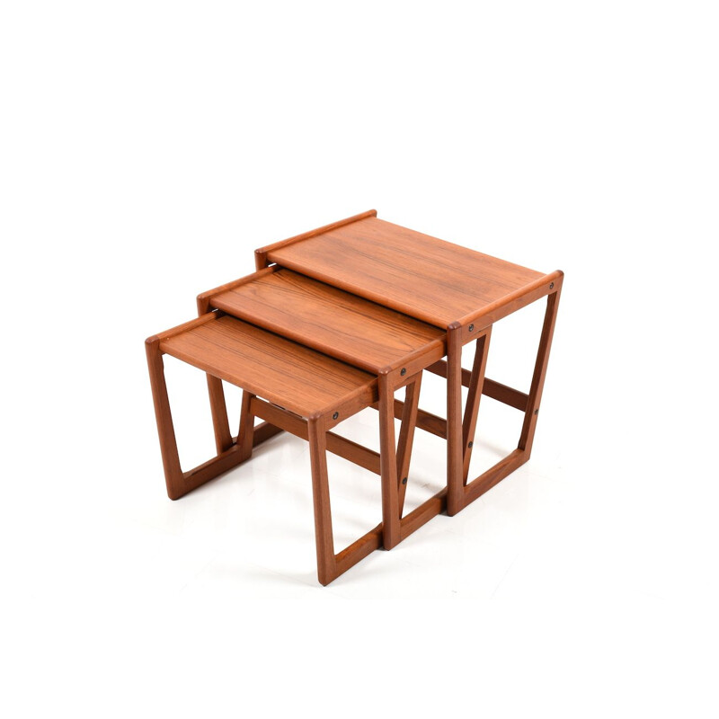 Vintage Danish teak nesting tables by Georg Jensen