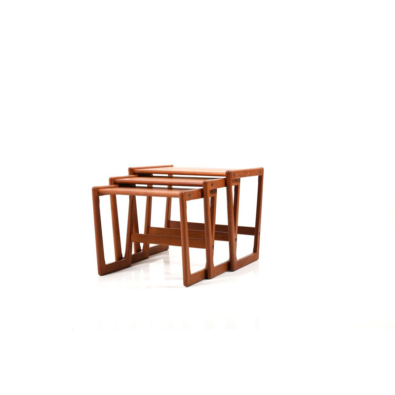 Vintage Danish teak nesting tables by Georg Jensen