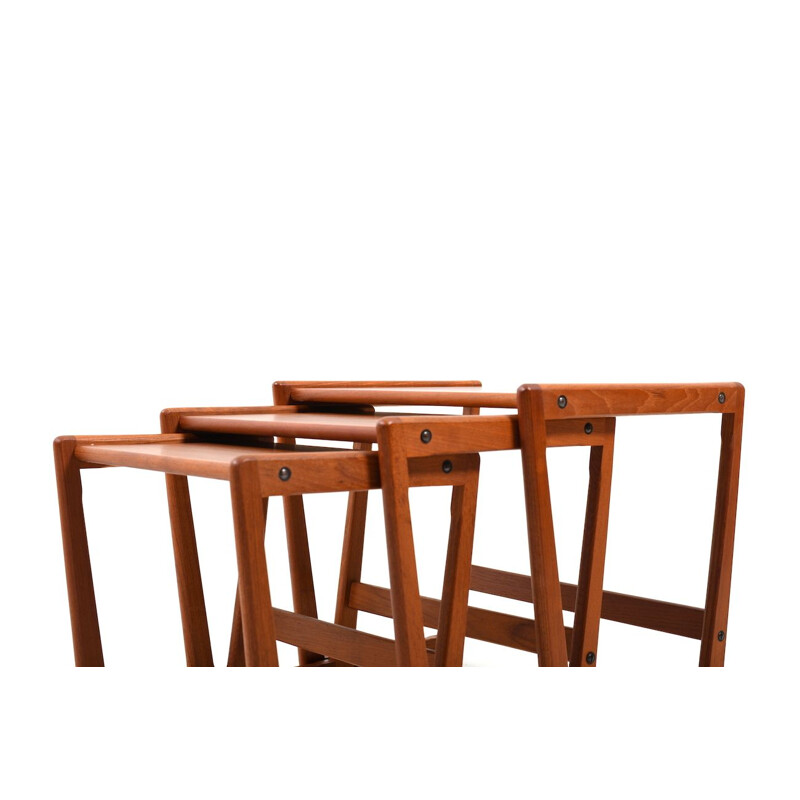 Vintage Danish teak nesting tables by Georg Jensen