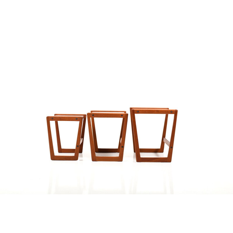 Vintage Danish teak nesting tables by Georg Jensen