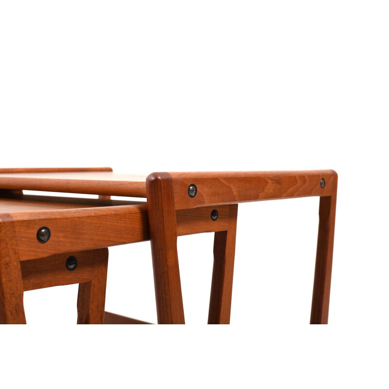 Vintage Danish teak nesting tables by Georg Jensen