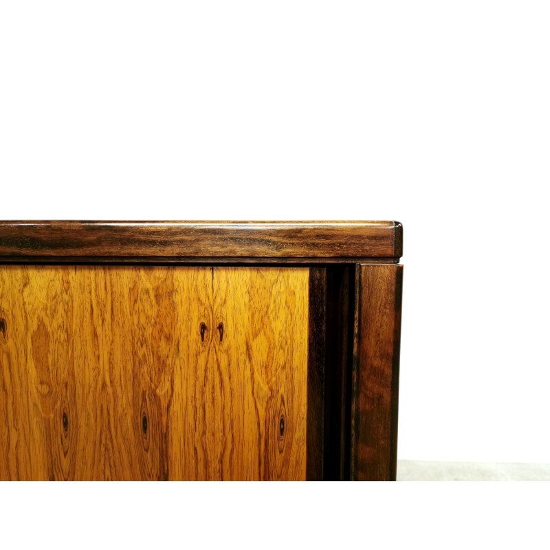 Vintage Danish Modern rosewood slide door Credenza sideboard